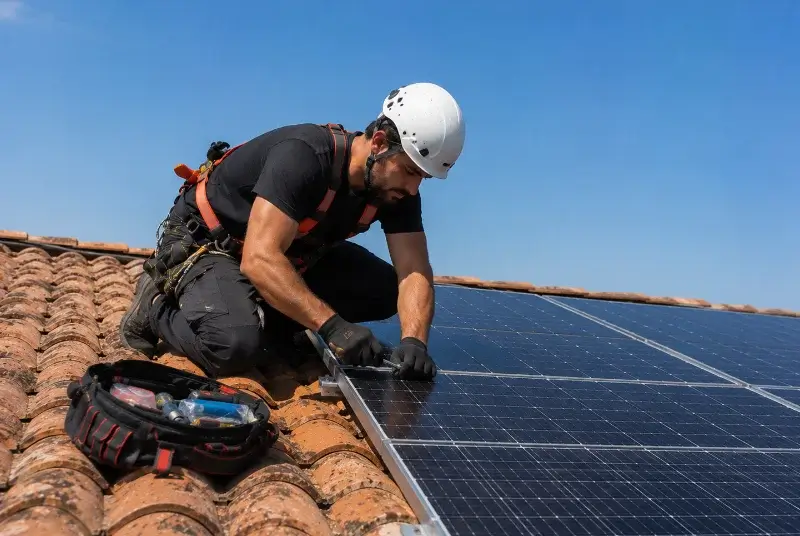 Maintenance et monitoring de panneaux solaires à Bussac-Forêt